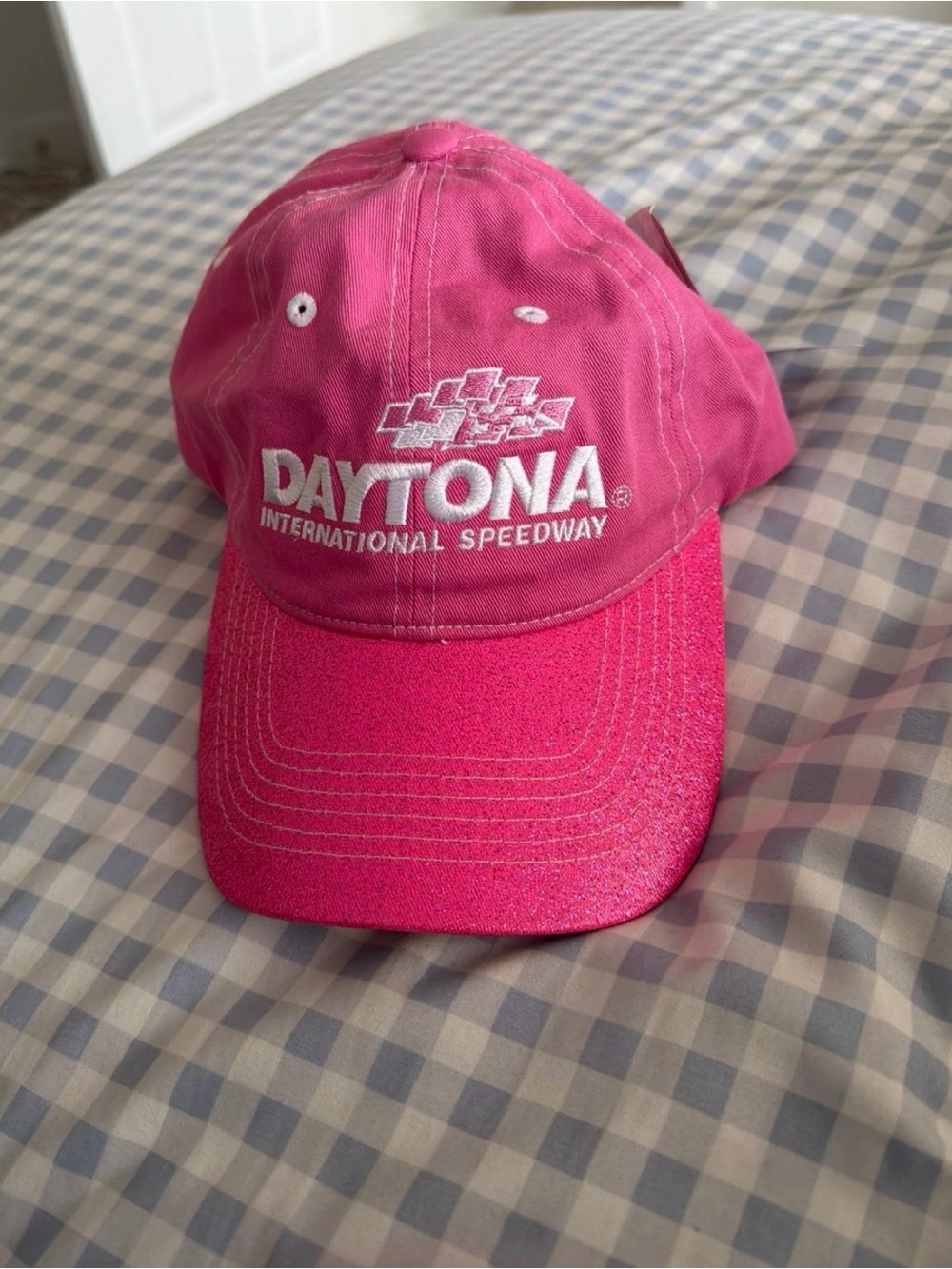NASCAR Daytona International Speedway Pink Hat with Sparkle Bill. New With Tags!